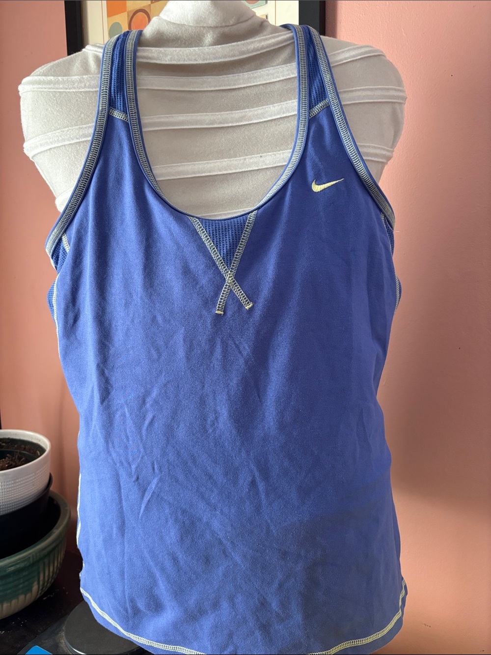 Nike Royal Blue Racerback Tank with Light Trim Size Medium (8-10)Fit Dry
